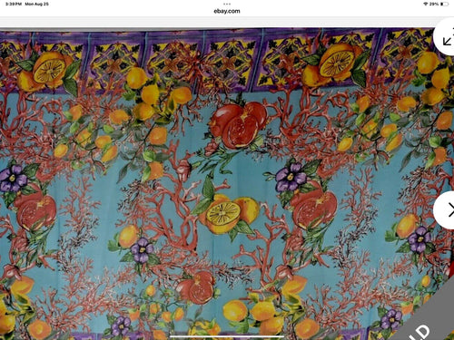 ANTICA SARTORIA 2024 LEMONS AND CORAL SCARF 40x70 NWT Polychiffon