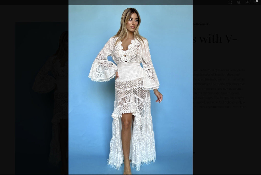 Antica Sartoria 2024 Gorgeous White Lace Dress High Low Stunning NWT