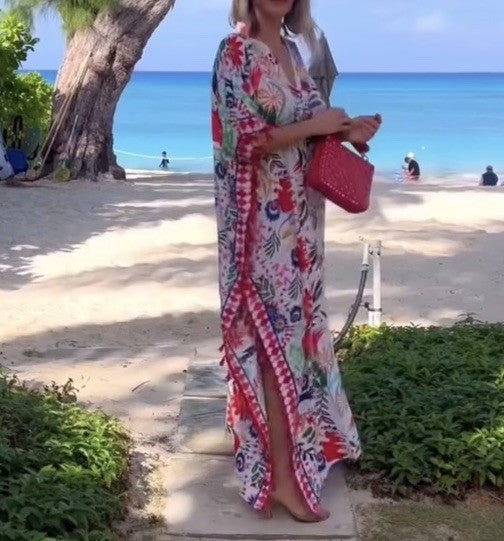 ANTICA SARTORIA 2024 FLOWERS FLOWERS LONG PONCHO/MUMU/KAFTAN NWT OS TO XXL