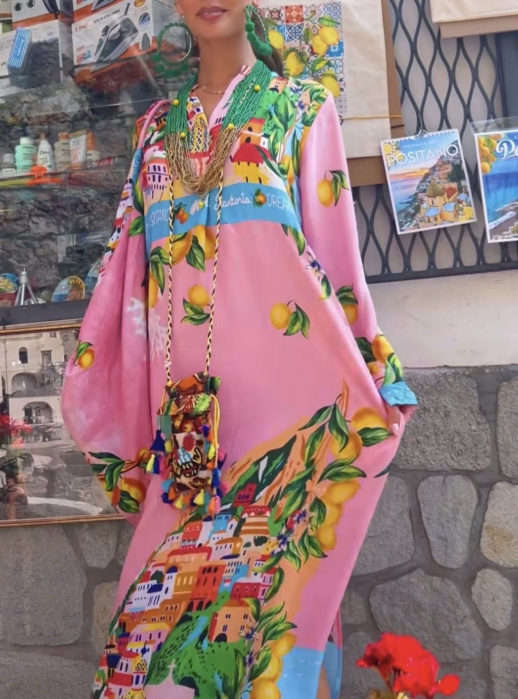 Antica Sartoria 2025 Capri By The Sea Kaftan NWT L/XL