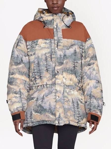 Auth Gucci The North Face Parka Puffer Forest Print Jacket Down Coat XS Unisex