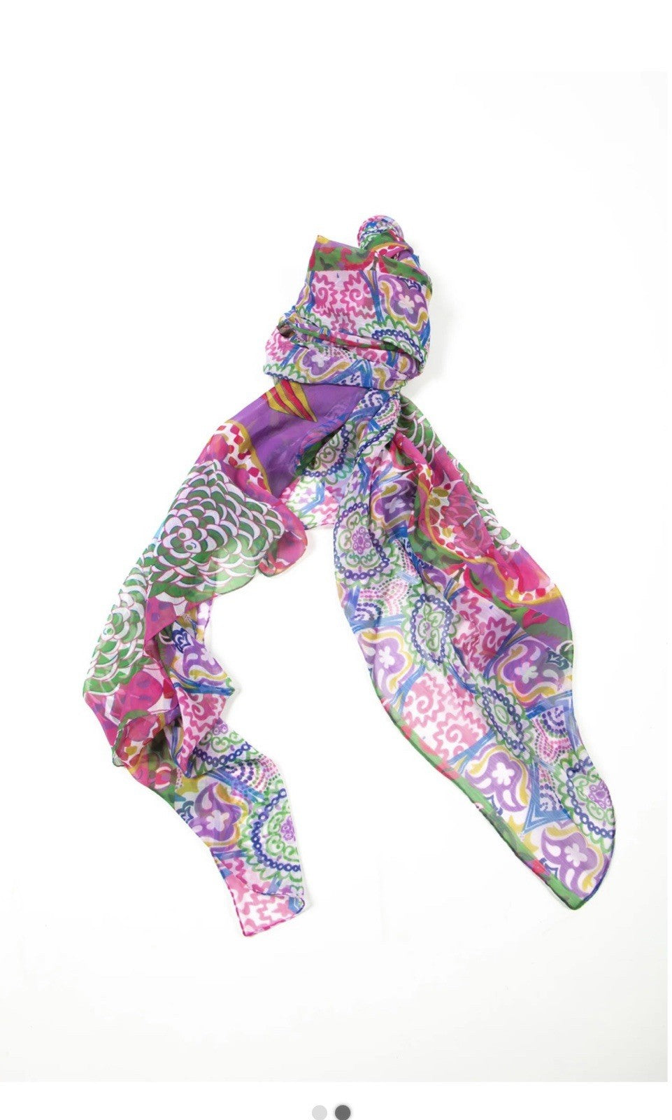 Antica Sartoria Purple  White Swirl Scarf 40x70 NWT