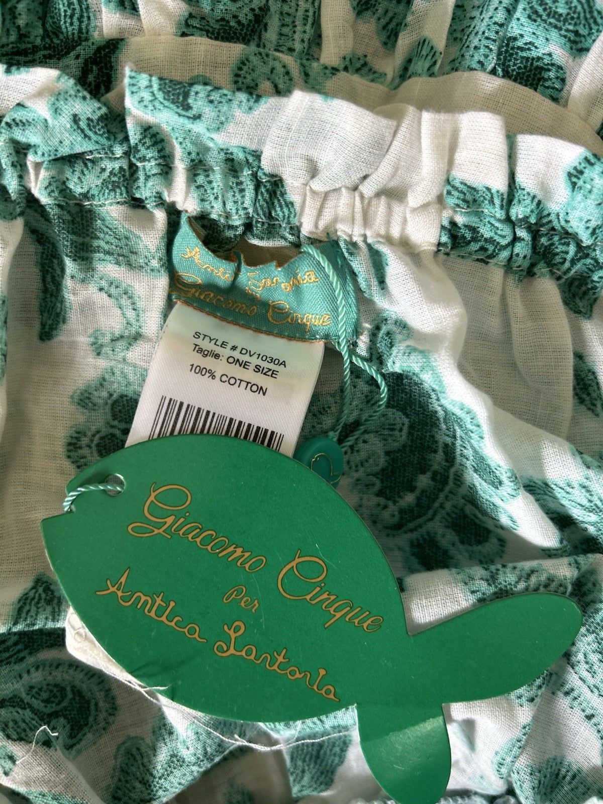 Antica Sartoria 2024 Beaded Off Shoulder Aqua & White Beautiful Dress Nwt O/S