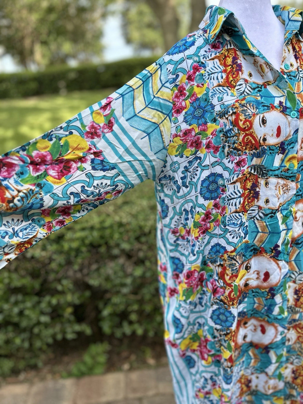 Antica Sartoria 2024 Ladies And Flowers Long Button Dress Kaftan NWT S/M