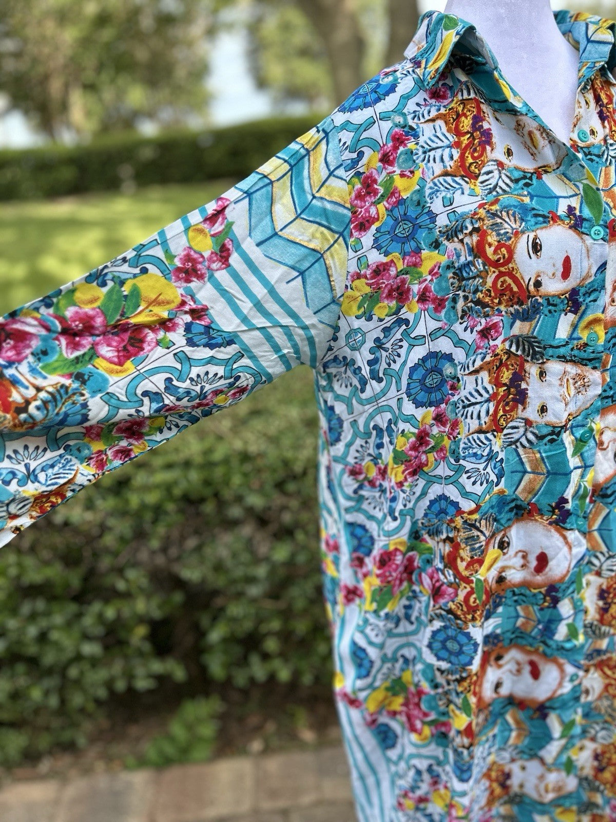 Antica Sartoria 2024 Ladies And Flowers Long Button Dress Kaftan NWT S/M