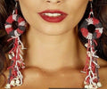 Antica Sartoria Earrings Coral Pink And Grey NWT Gorgeous