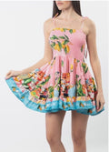 Antica Sartoria 2025 Positano Capri By The Sea Tie Smocked Top Dress NWT O/S