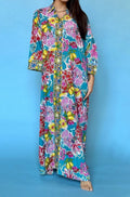 ANTICA SARTORIA 2024 FLOWERS BUTTON DOWN LONG DRESS / KAFTAN / MUMU S/M NWT
