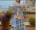 Antica Sartoria Gorgeous Blue & White Smocked Top & Long Skirt Gorgeous Nwt O/S