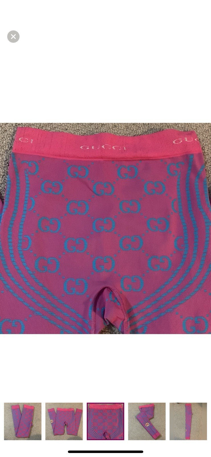 GUCCI LOVE PARADE PINK BLUE LEGGINGS UNISEX NWT SIZE SMALL