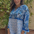 ANTICA SARTORIA 2025 Blue & White Tunic V NECK SHIRT NWT X-LARGE
