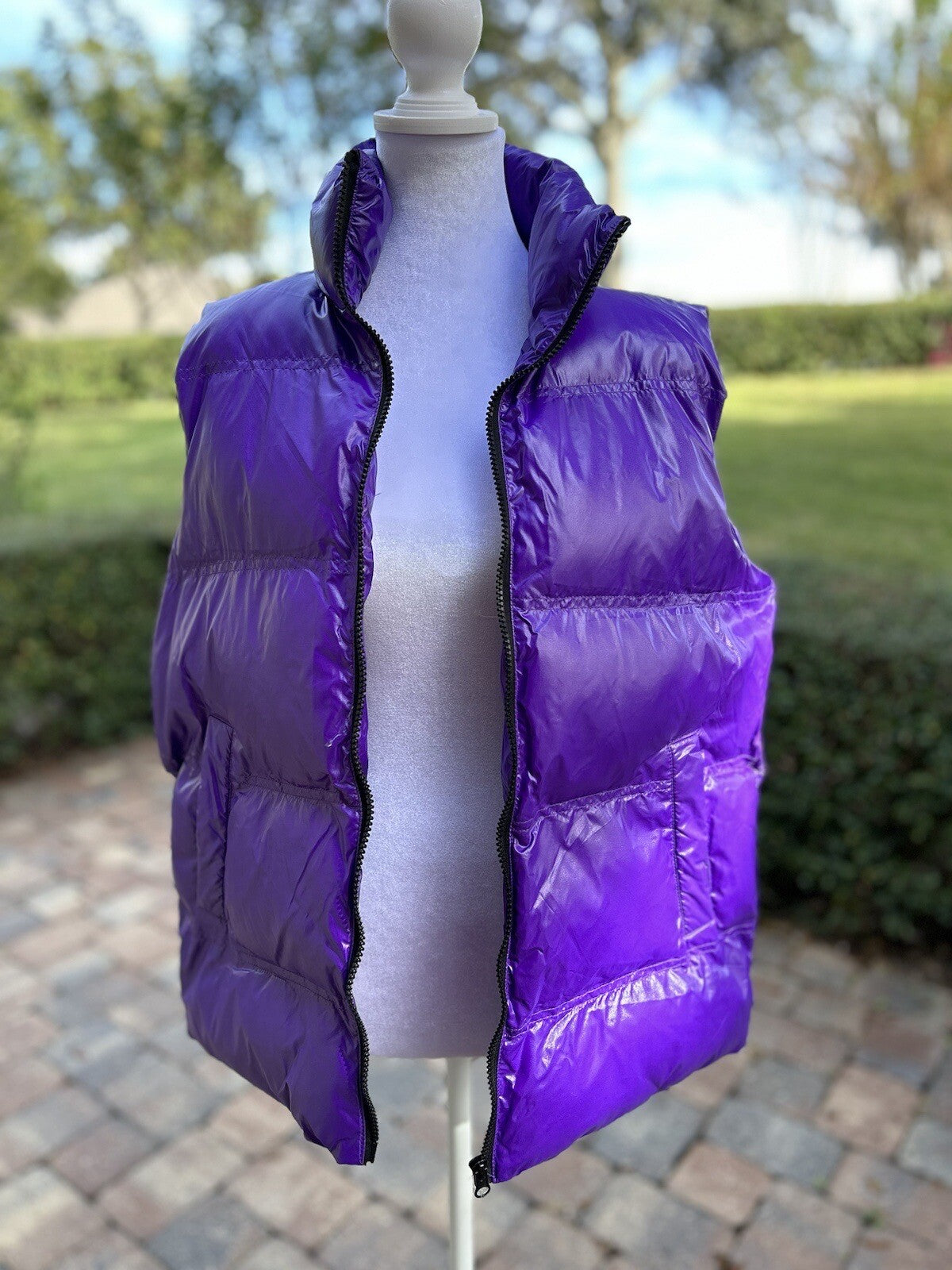 Twist Puffer Quilted Purple Vest Gorgeous Size 40 Very Cozy