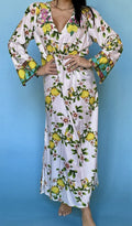 ANTICA SARTORIA 2024 FLOWERS & LEMONS LONG MUMU/DRESS/KAFTAN S/M NWT
