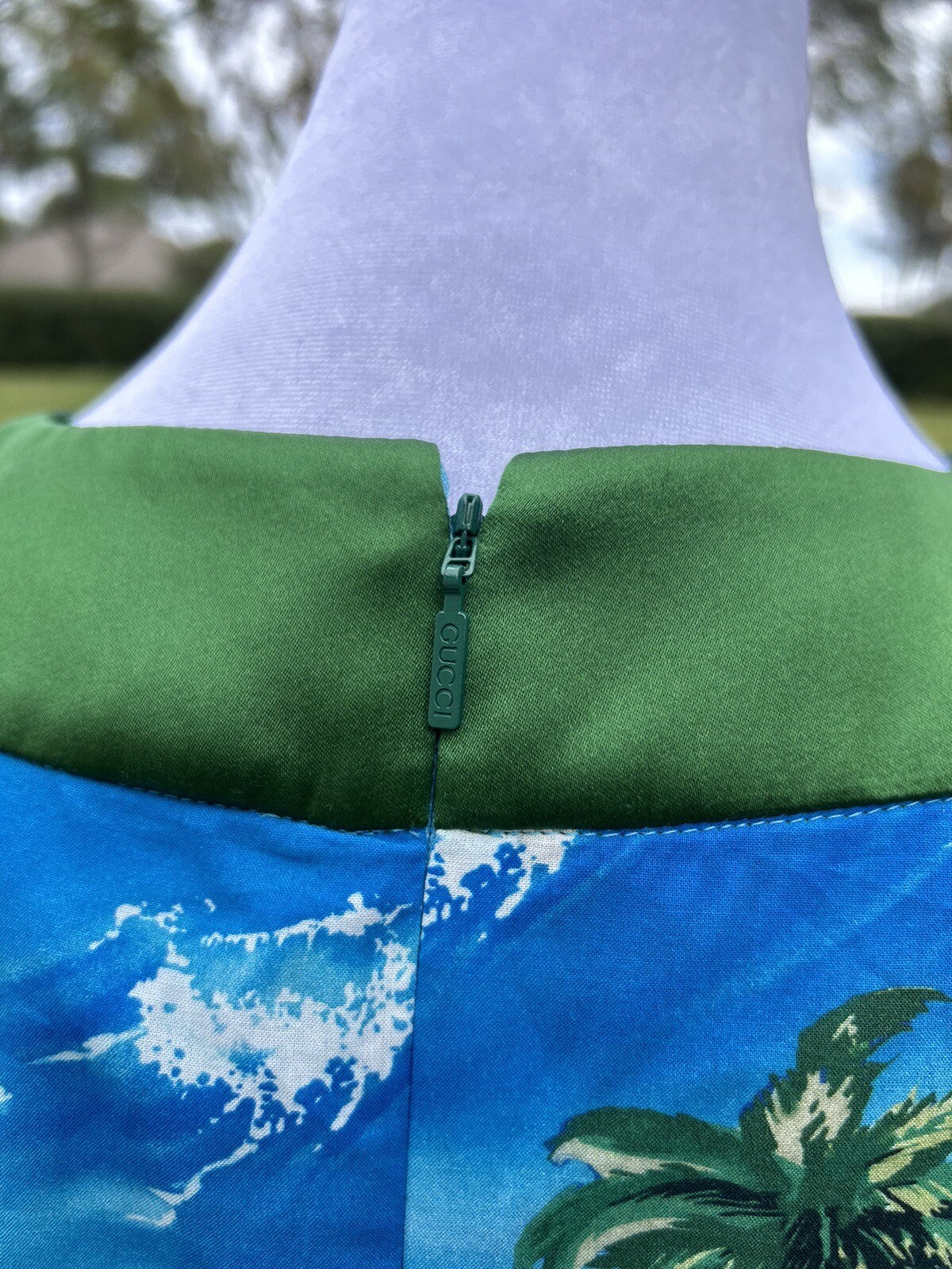 GUCCI LOVE PARADE souvenir from Los Angeles ocean print A LINE DRESS Size 42
