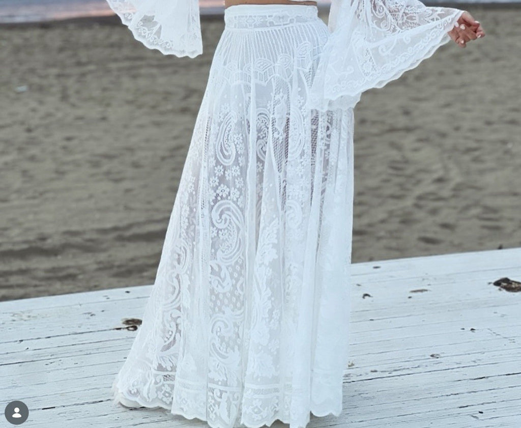 ANTICA SARTORIA 2025 WHITE LACE SKIRT WITH SLIP ONLY NWT ONE SIZE