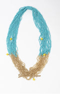 Antica Sartoria 2025 2 Tone Gold Turquoise 🩵 Beaded Necklace