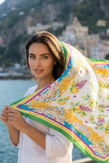 Antica Sartoria 2026 Citrus Fruit Scarf Sarong White Turquise