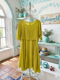 100% Cotton Rashasworld Dijon 2 Pcs Midi Dress Gorgeous Made In Italy O/S