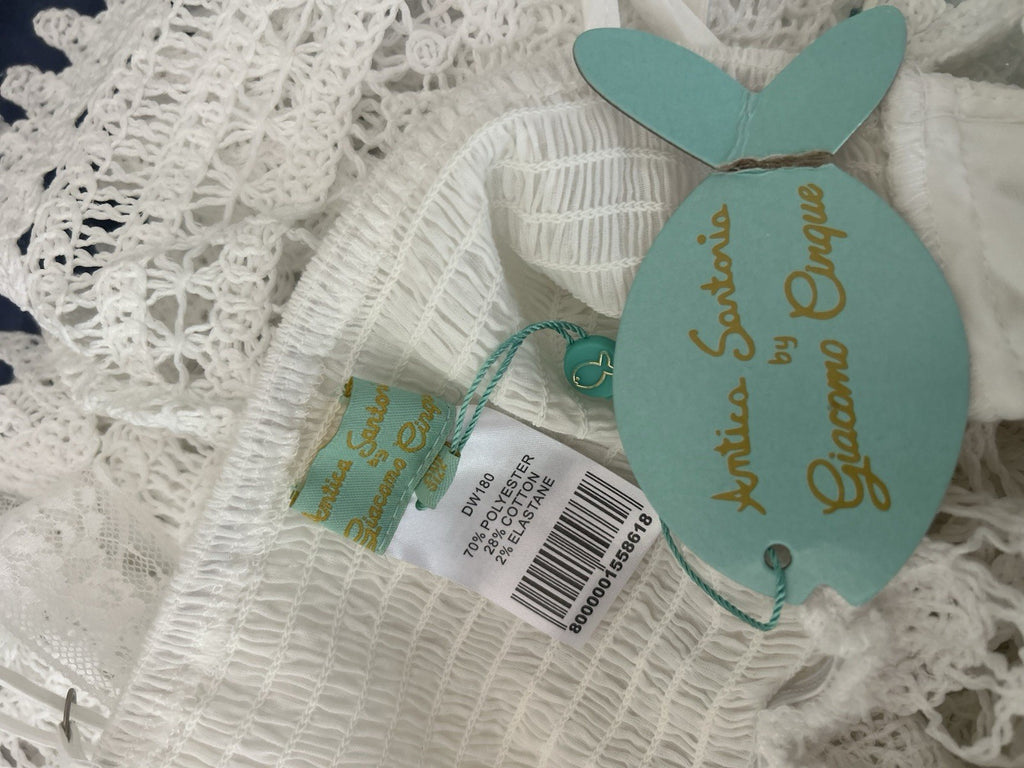 Antica Sartoria White Crochet Knitted Dress Stunning NWT O/S GORGEOUS