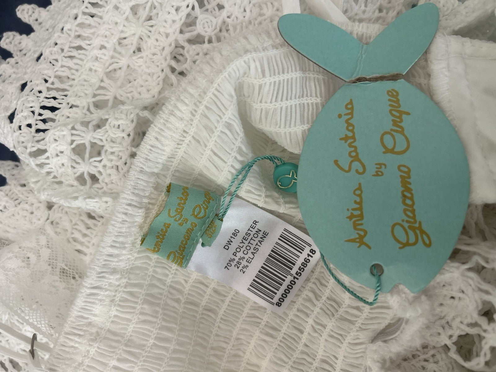 Antica Sartoria White Crochet Knitted Dress Stunning NWT O/S GORGEOUS