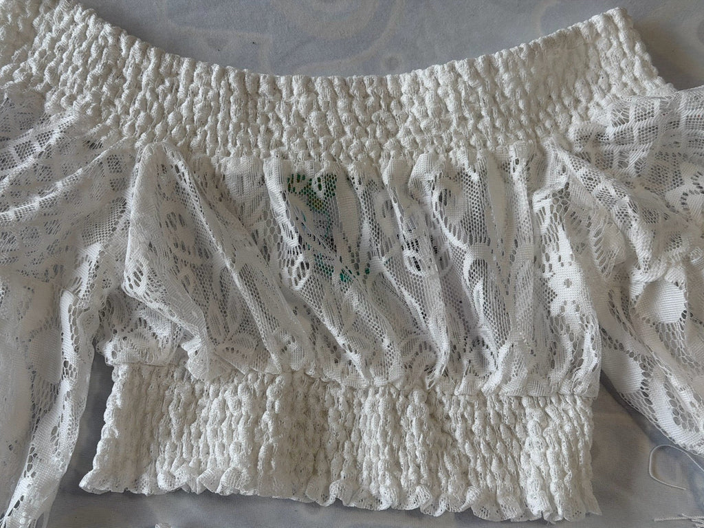 Antica Sartoria White Lace Short / Top Set NWT O/S Gorgeous