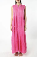 ANTICA SARTORIA 2025 PINK BELTED BUTTON DOWN LONG DRESS/MUMU KAFTAN NWT L/XL