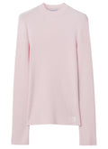 Burberry Logo Patch Rib Knit Jumper Medium New Pretty Pink