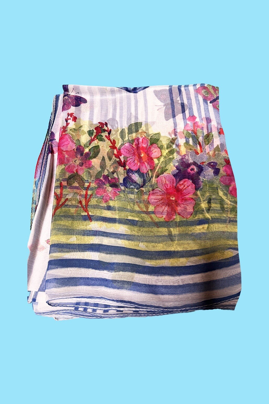Antica Sartoria Poly Chiffon Scarf 40 X 70 Flowers & Butterflies  🦋 SOLD OUT