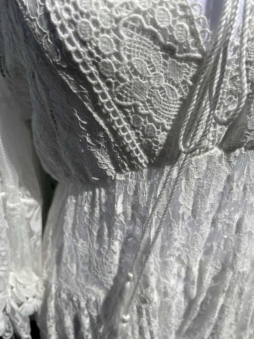 Antica Sartoria 2024 White Lace Embroidery Cinched Waist  Dress NWT O/S