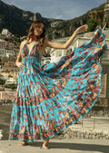 Antica Sartoria 2026 Blue & Red Stars & Seashells Backless Halter Long Dress O/S
