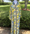 Antica Sartoria Lemon 🍋 Italian Print Kaftan Mumu Gorgeous L/XL