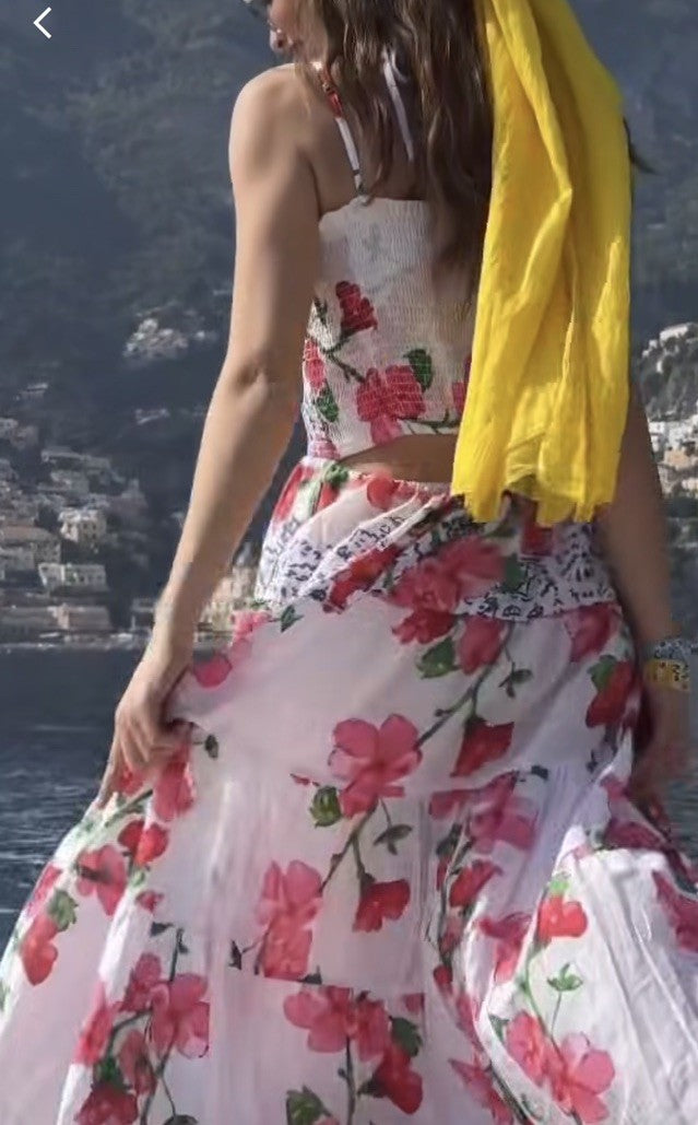 ANTICA SARTORIA 2026 Peek A Boo Back Roses Flowers Long Dress Gorgeous O/S