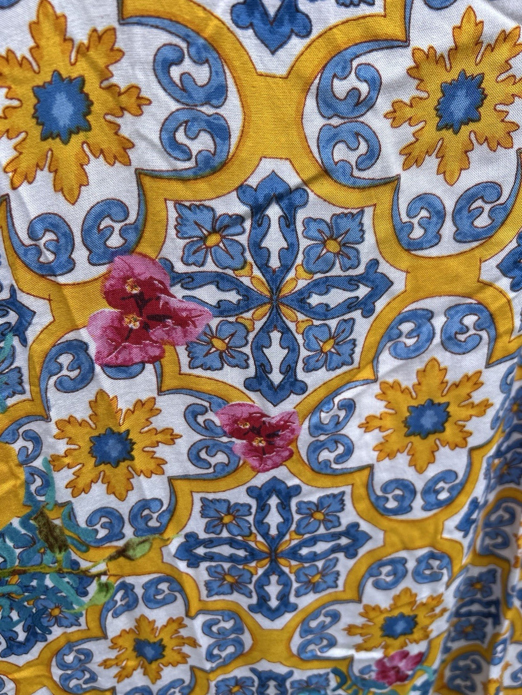 Antica Sartoria 2024 Big SALE  Lemon & Blue Orange Kaftan Mumu O/S XXL NWT