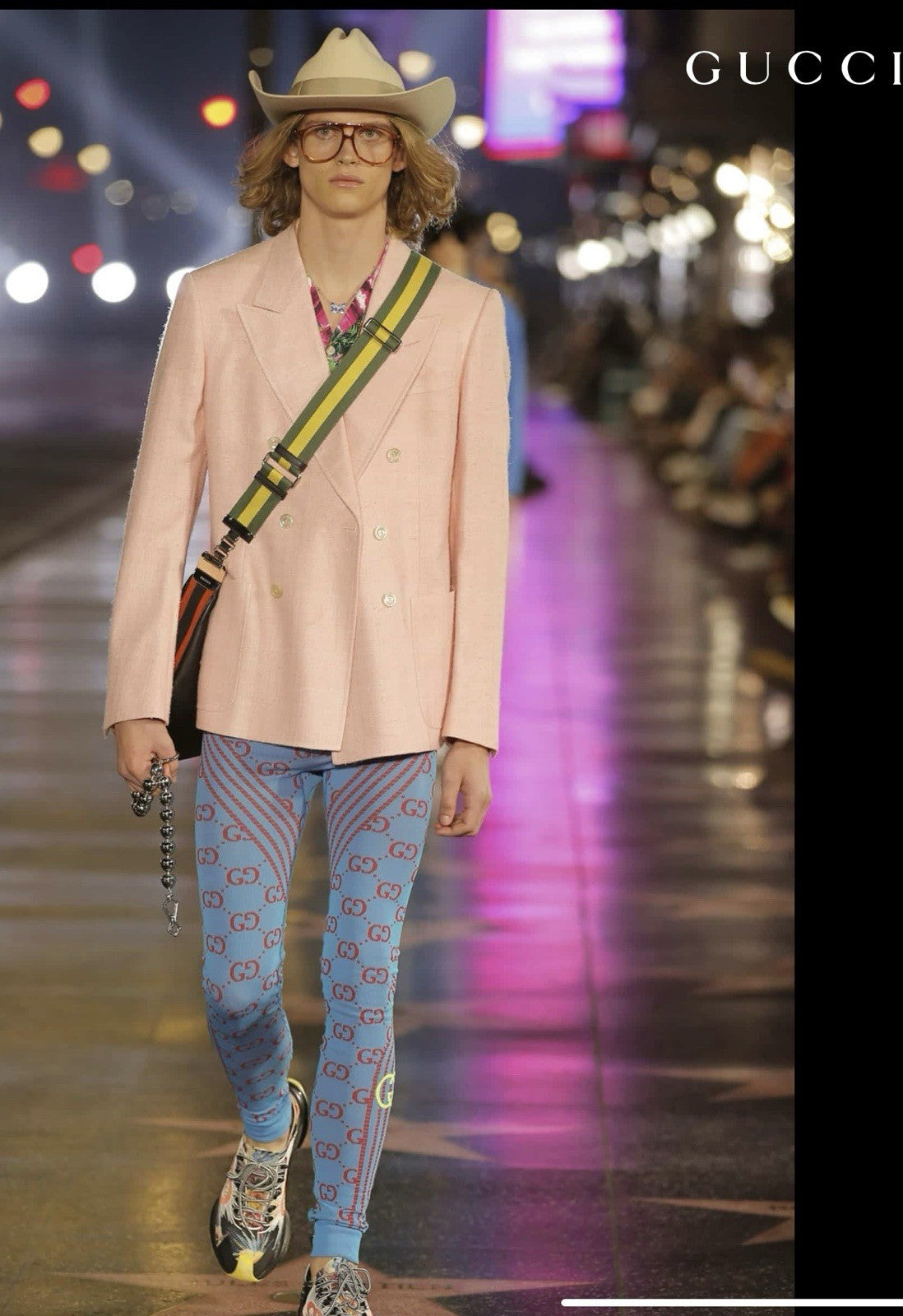 GUCCI LOVE PARADE Teal & Blue LEGGINGS NWT SIZE Small UNISEX