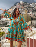Antica Sartoria 2026 Orange 🍊 Red Tie Front Dress NWT O/S