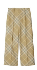 Burberry Check Print Wool Trousers Size 40 US 6