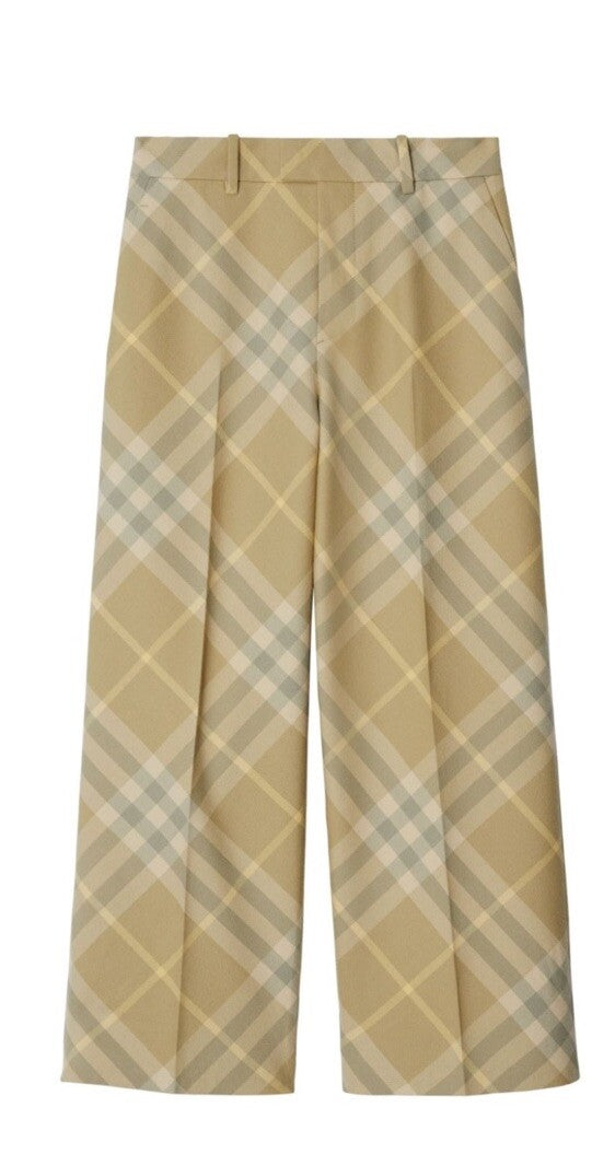 Burberry Check Print Wool Trousers Size 40 US 6