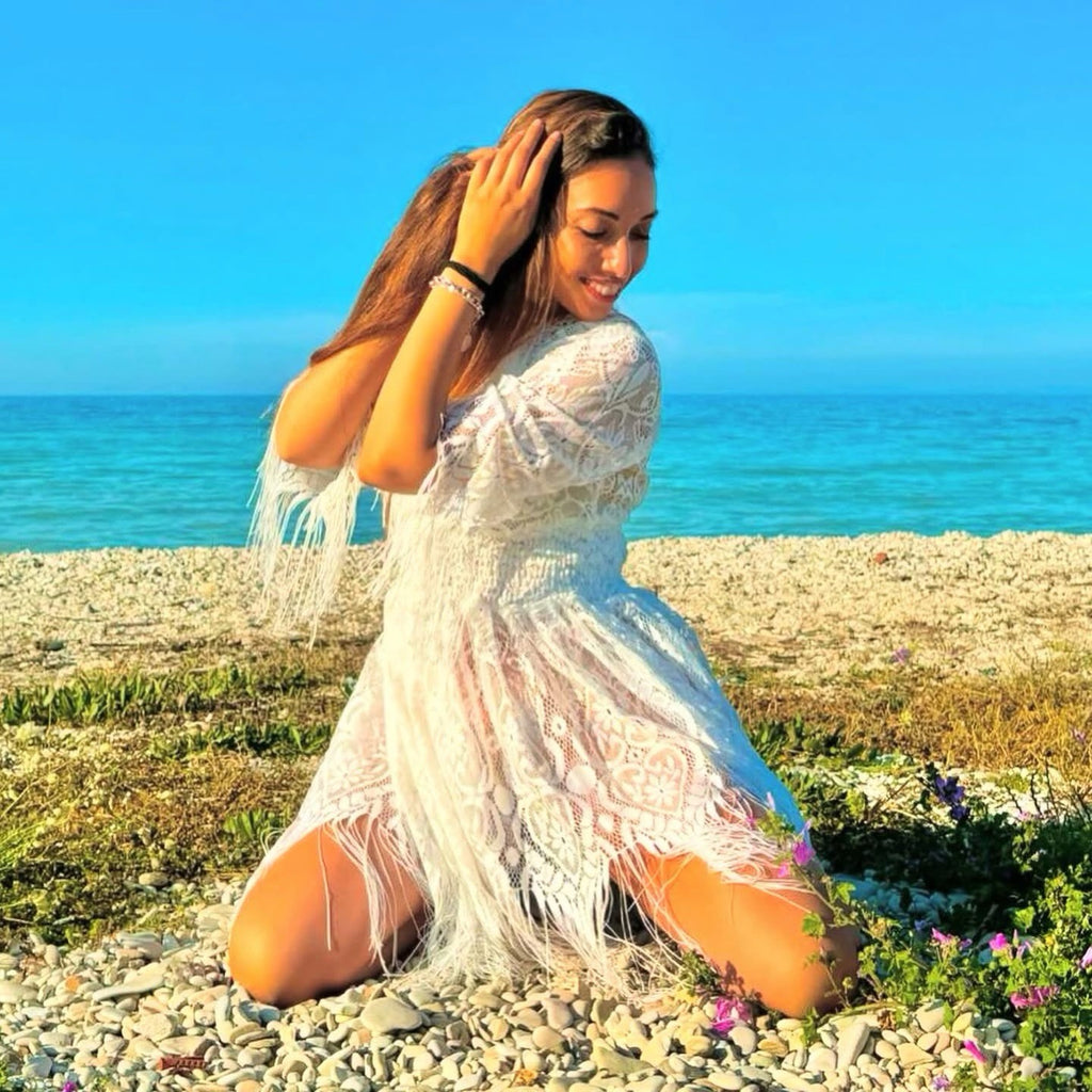Antica Sartoria 2024 White Short Fringe Lace Dress 🤍🤍