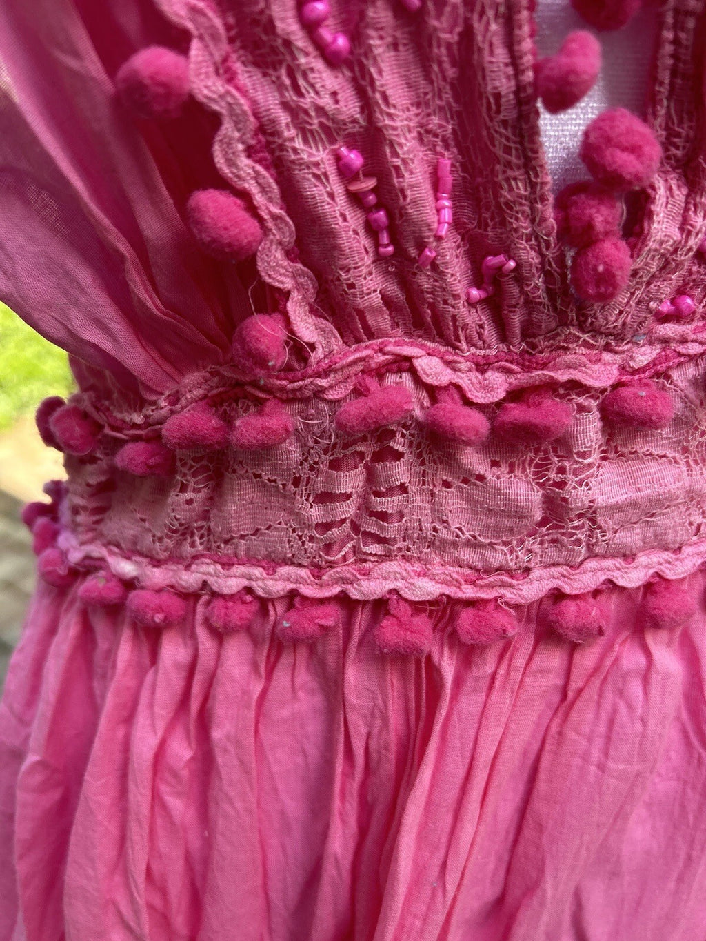 Antica Sartoria Pink Lace Beads Halter Top Backless Dress Nwt O/S