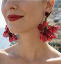 Antica Sartoria 2026 Red Rose Dangle Earrings Nwt