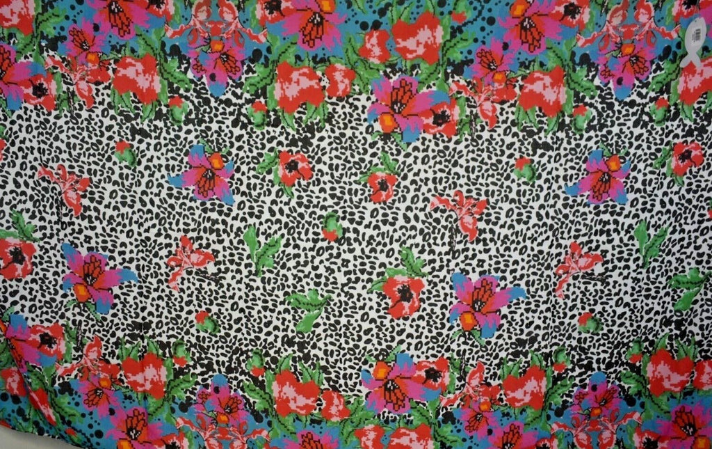Antica Sartoria Leopard And Flowers 40 X 70 Scarf Nwt