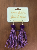 Antica Sartoria Purple Lavender Seashell Earrings NWT