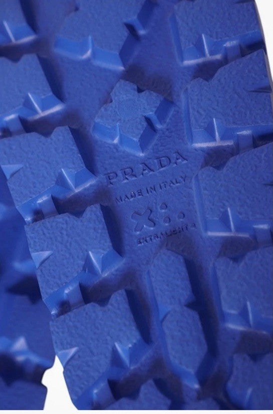 PRADA Women's EVA Rubber Triangle Logo 20mm SLIDE SANDALS NIB Size 39