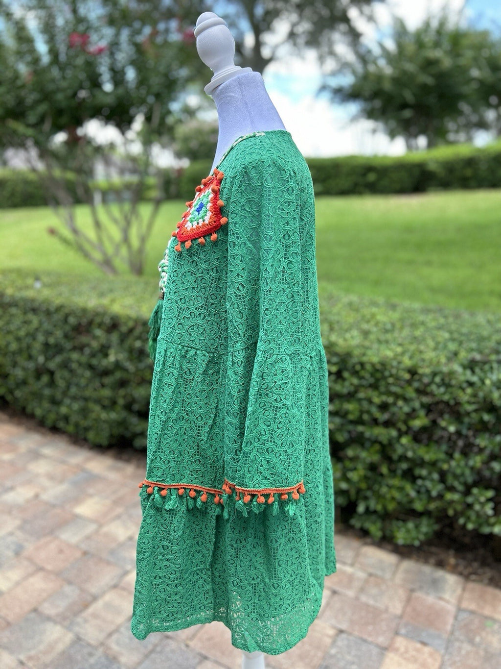 Made In Italy Dress Like Antica Sartoria Embroidered Gorgeous Green M