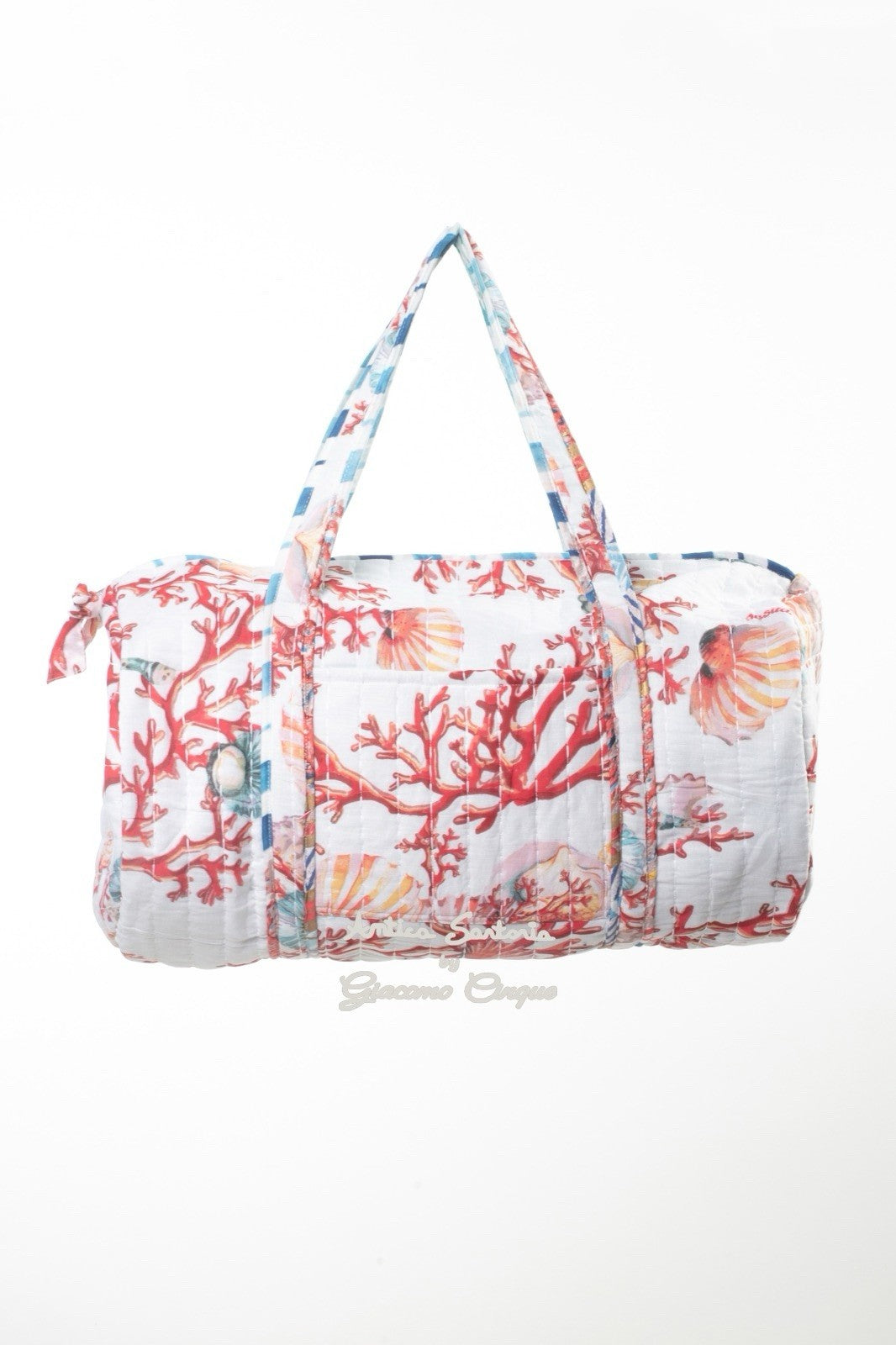 Antica Sartoria 2025 White Coral Shells Round Duffle Beach Bag Nwt
