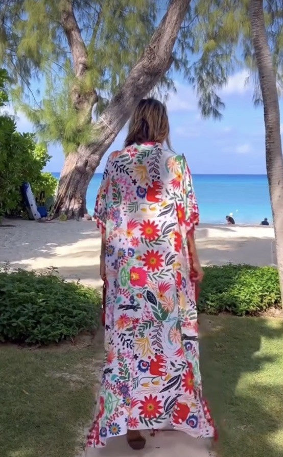 ANTICA SARTORIA 2024 FLOWERS FLOWERS LONG PONCHO/MUMU/KAFTAN NWT OS TO XXL