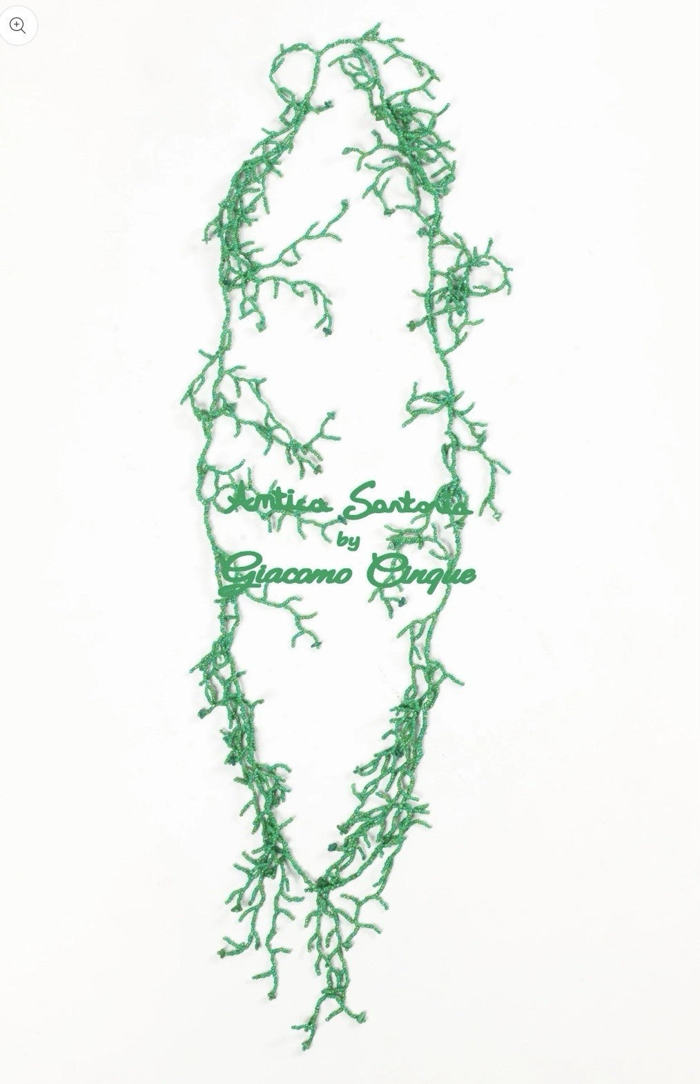 Antica Sartoria Long Green Beaded Could Be Doubled 30”Long Necklace NWT
