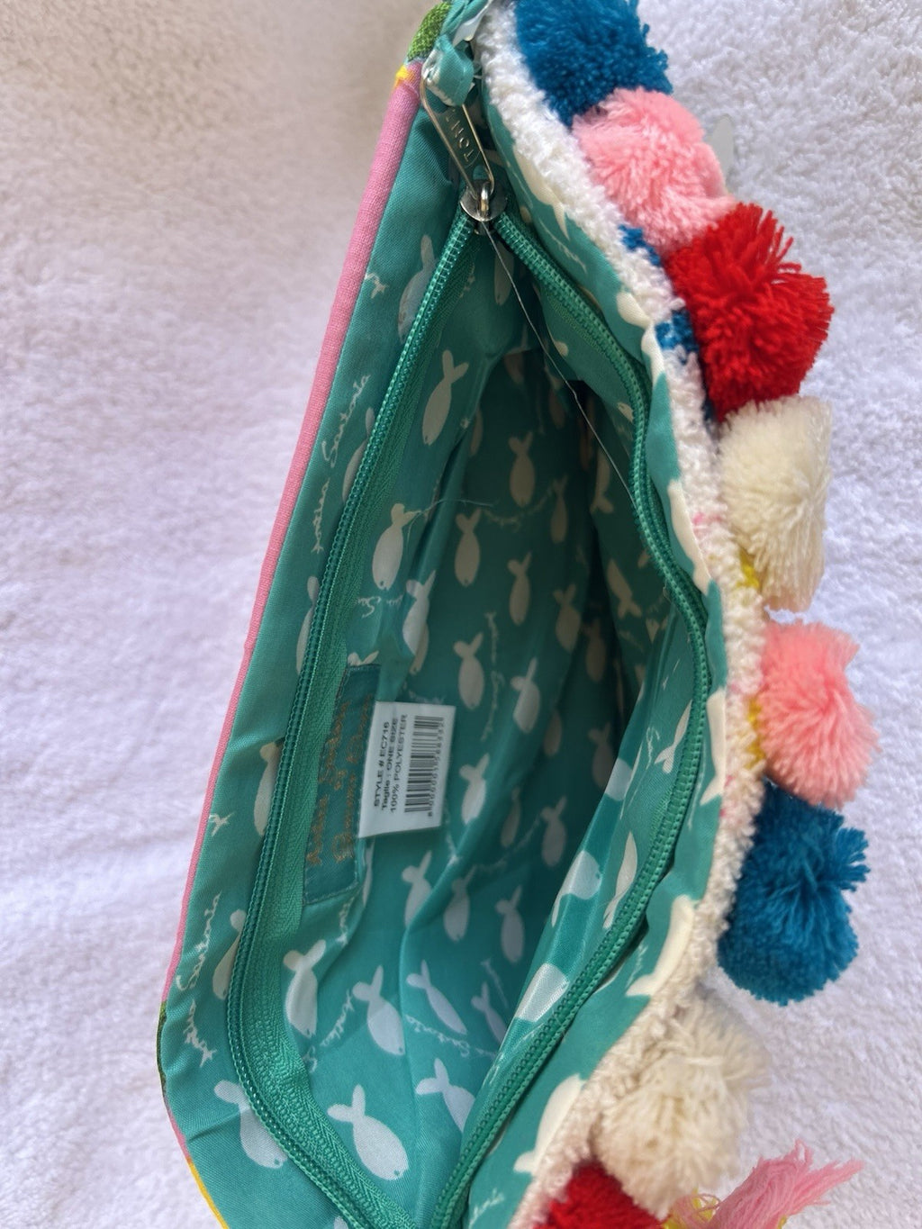 ANTICA SARTORIA 2025 EYE HEARTS CLUTCH BAG WHITE COLORFUL