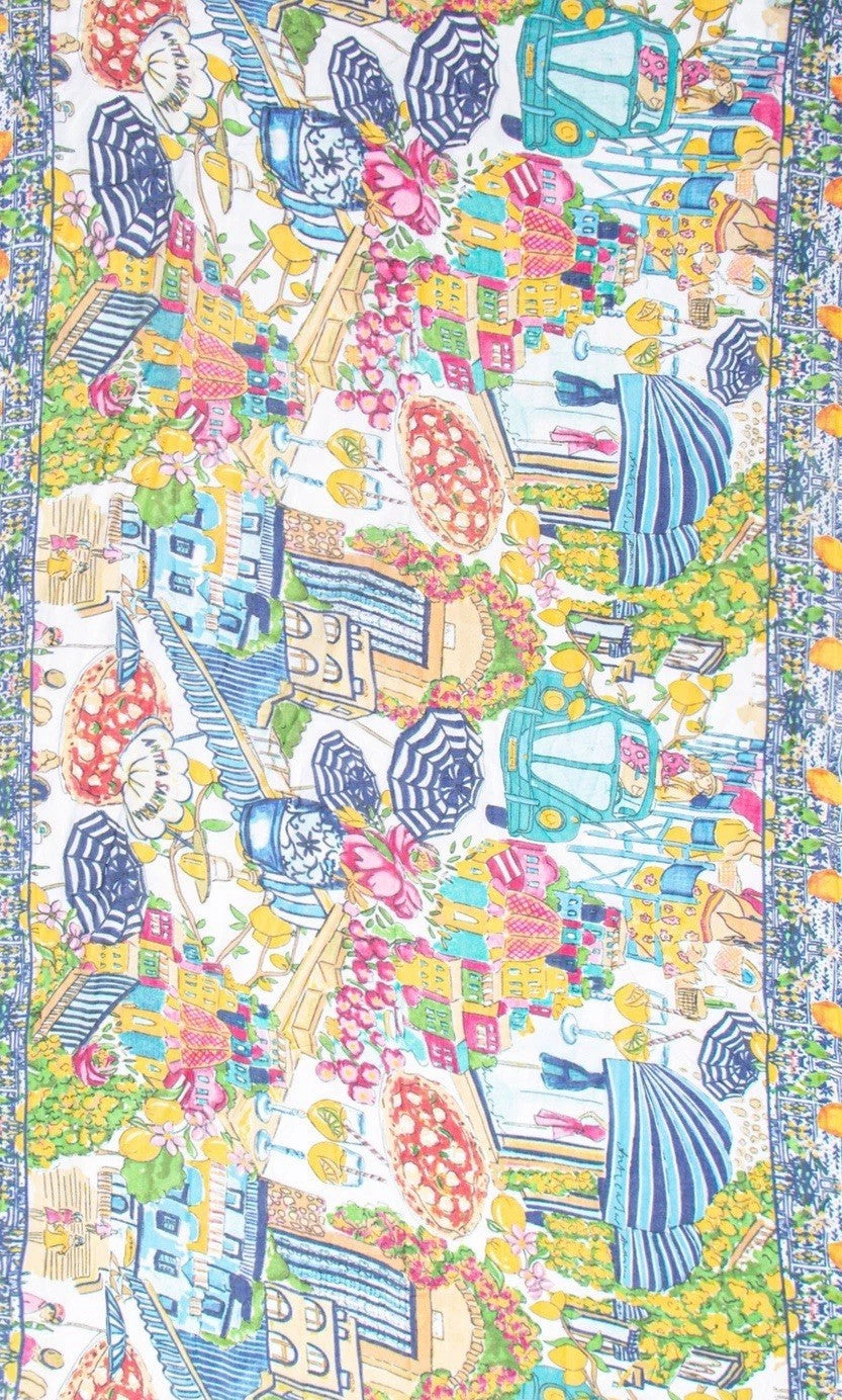 Antica Sartoria 2025 POSITANO Colorful Cotton Scarf Sarong 40 X 70 NWT