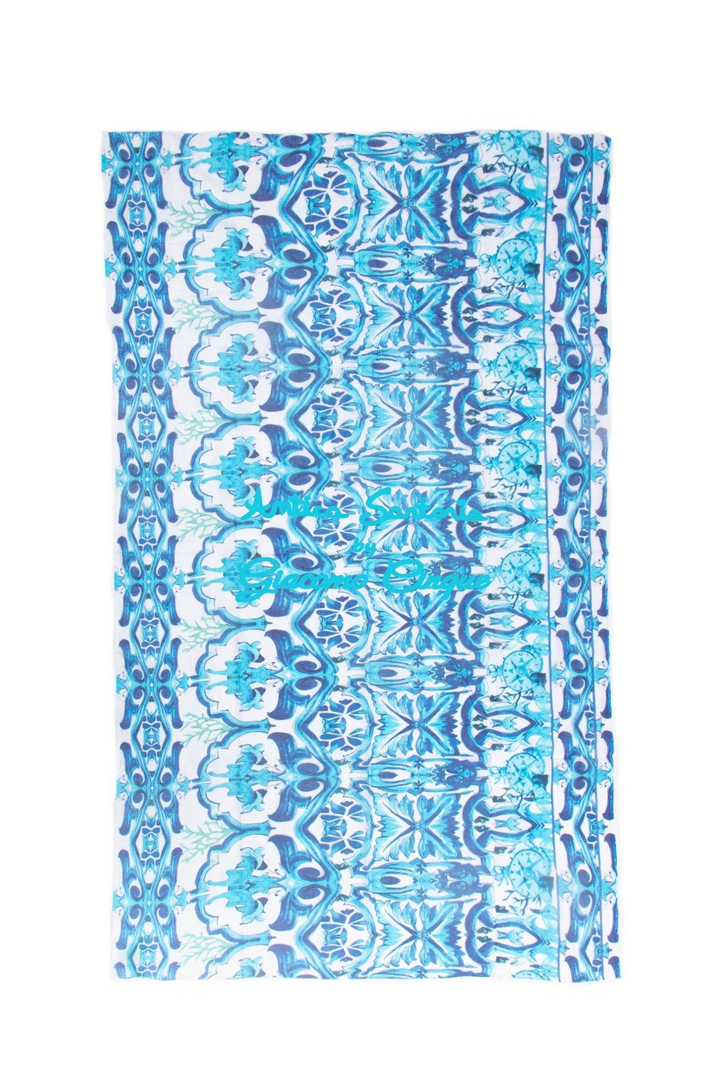Antica Sartoria 2025 Blue White Scarf  40 X 70 NWT  Cotton